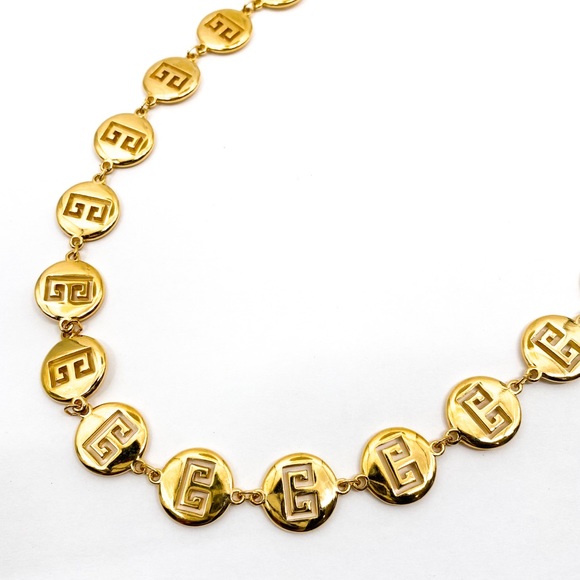 GIVENCHY Vintage Gold Tone Logo Link Necklace - Picture 7 of 10